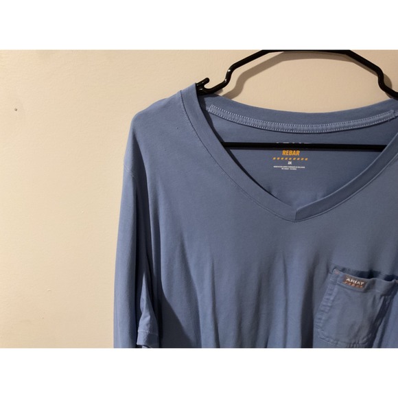 Ariat Rebar Workman Stars Stripes Long Sleeve V‎ Neck T Shirt Size XXL - Picture 3 of 9